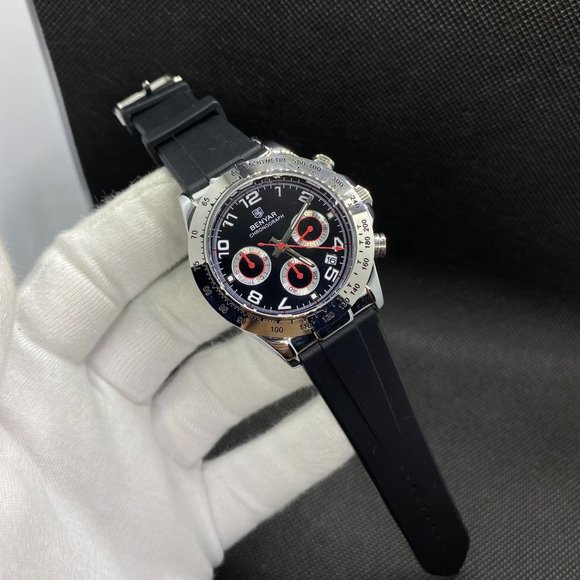 Men's Functional Chronograph Sport 30M Waterproof Daytona Design Watch Black - Picture 6 of 6